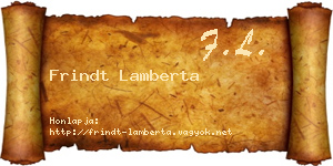 Frindt Lamberta névjegykártya